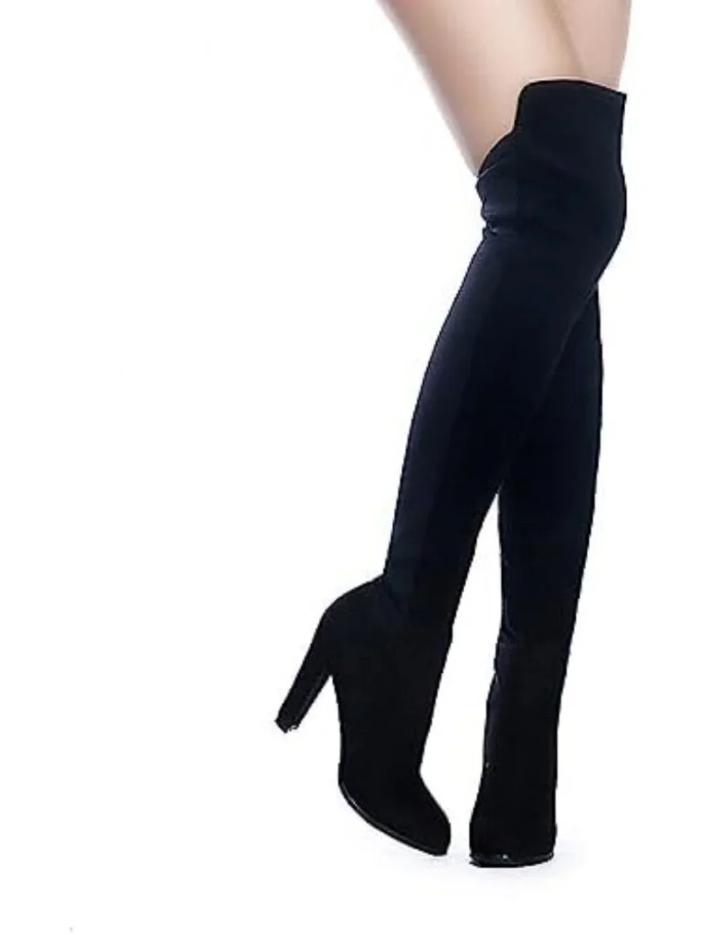 Faux Suede Chunky Heel Over The Knee Thigh High Boots for Women - Stylish